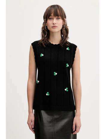 γιλέκο με προσθήκη μαλλιού stine goya 0 χρώμα μαύρο