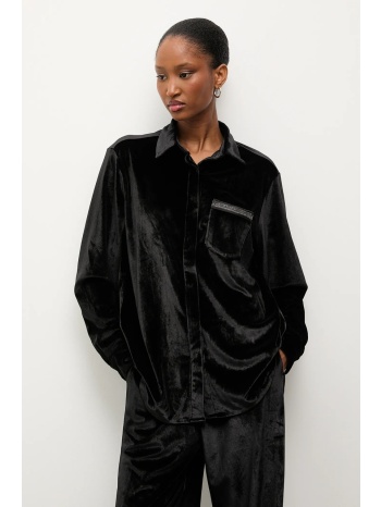 πουκάμισο answear.lab χρώμα μαύρο 92% πολυεστέρας, 8%