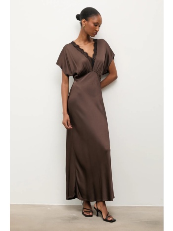 φόρεμα answear.lab χρώμα καφέ 98% βισκόζη, 2% πολυεστέρας