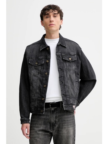 τζιν μπουφάν guess jeans χρώμα γκρι, m5bn38 d5lw5 99%