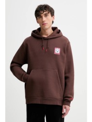 μπλούζα adidas originals graphic χρώμα: καφέ, με κουκούλα, jx3095 κύριο υλικό: 70% βαμβάκι, 30% πολυ