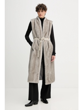 αμάνικο μπουφάν gaudi χρώμα γκρι, 521fd39007 ζώνη 100%