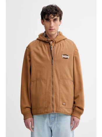 βαμβακερό αμάνικο dickies χρώμα καφέ, dk0a88it γιακάς 98%