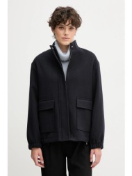 μπουφάν sandro ferrone χρώμα: ναυτικό μπλε, s95ybfcedro 60% πολυεστέρας, 20% ακρυλικό, 20% βισκόζη