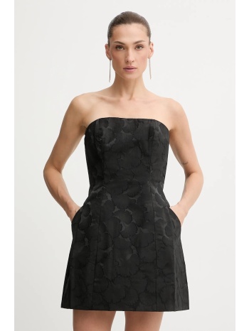 φόρεμα bardot χρώμα μαύρο, 60099db κύριο υλικό 50%