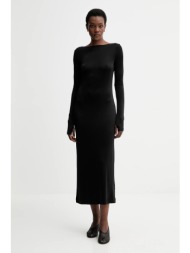 φόρεμα filippa k χρώμα: μαύρο, 31740 95% oξικό άλας, 5% ελαστάν