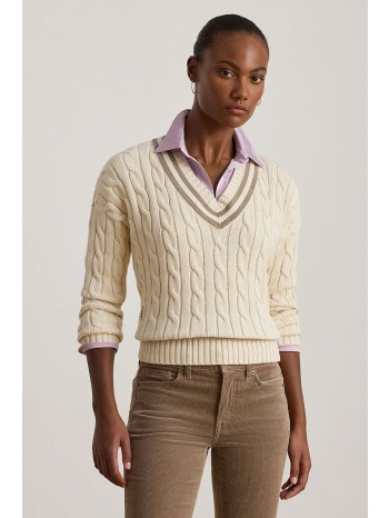 βαμβακερό πουλόβερ lauren ralph lauren χρώμα μπεζ