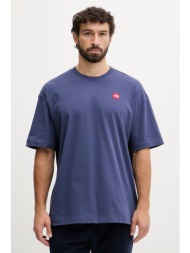 βαμβακερό μπλουζάκι the north face redbox ανδρικό, χρώμα: μπλε, nf0a8eg5bot1 100% βαμβάκι