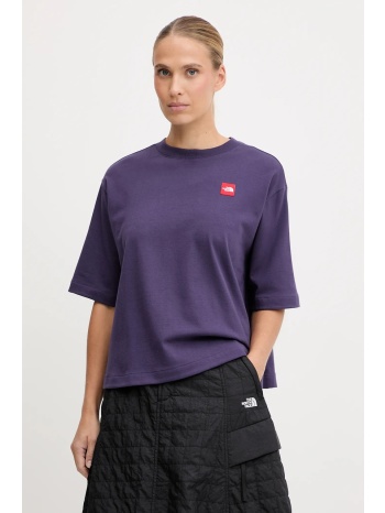 βαμβακερό μπλουζάκι the north face redbox χρώμα μοβ