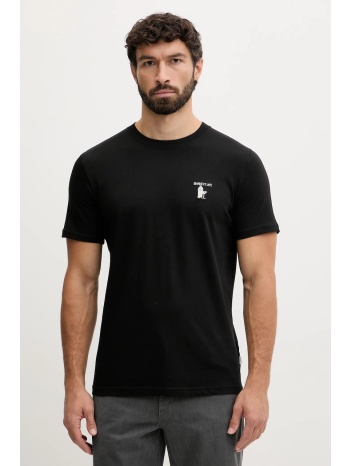 βαμβακερό μπλουζάκι lindbergh ανδρικό, χρώμα μαύρο