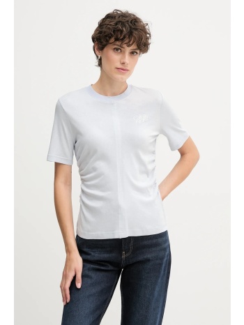 βαμβακερό μπλουζάκι calvin klein jeans χρώμα μοβ