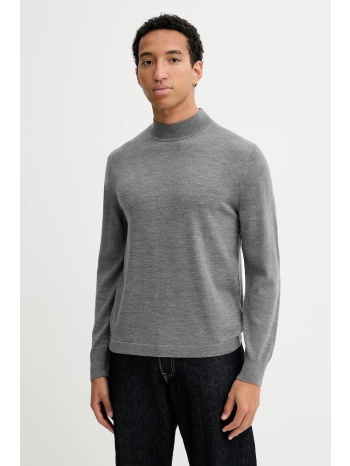 μάλλινο πουλόβερ calvin klein ανδρικό, χρώμα γκρι