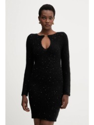 φόρεμα με προσθήκη μαλλιού liviana conti χρώμα: μαύρο, l5wg62 62% μοχέρ, 34% πολυαμίδιο, 3% παρθένο 