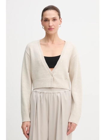 πουλόβερ oui χρώμα μπεζ, 85772 50% μαλλί, 30% πολυαμίδιο