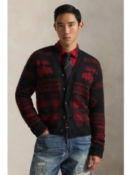 ζακέτα με προσθήκη μαλλιού polo ralph lauren χρώμα: μπορντό, 710982260 70% ακρυλικό, 30% μαλλί