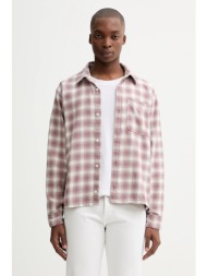 βαμβακερό πουκάμισο hollister co. ανδρικό, χρώμα: ροζ, ki325-5202-638 100% βαμβάκι