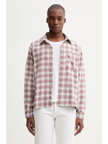 βαμβακερό πουκάμισο hollister co. ανδρικό, χρώμα ροζ