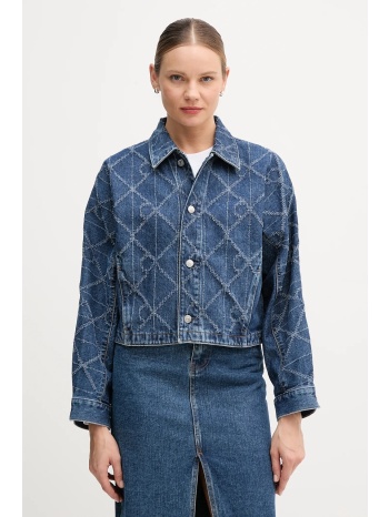 τζιν μπουφάν calvin klein jeans χρώμα μπλε, lv047d749g