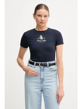μπλουζάκι tommy hilfiger χρώμα ναυτικό μπλε, ww0ww47316