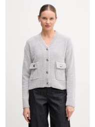 πλεκτή ζακέτα marc aurel χρώμα: γκρι, 8051-8000-82101 100% πολυεστέρας