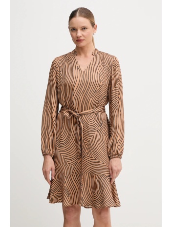 φόρεμα από βισκόζη marc aurel χρώμα καφέ, 6577-1000-24812