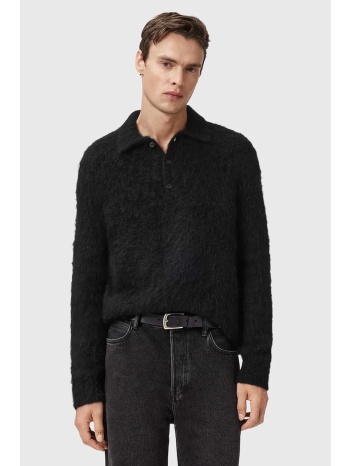 πουλόβερ με προσθήκη μαλλιού allsaints sonny χρώμα μαύρο