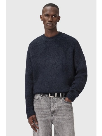 πουλόβερ με προσθήκη μοχέρ allsaints coby χρώμα μαύρο