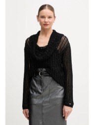 πουλόβερ tommy hilfiger χρώμα: μαύρο, ww0ww46762 73% πολυεστέρας, 27% βαμβάκι