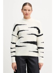 πουλόβερ με προσθήκη μαλλιού marc aurel χρώμα: μπεζ, 8044-8000-82090 65% πολυακρυλ, 20% πολυαμίδιο, 