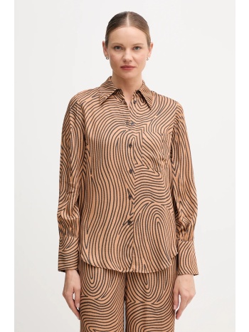 πουκάμισο marc aurel χρώμα καφέ, 6258-1002-24812 100%