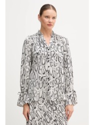 πουκάμισο marc aurel χρώμα: μαύρο, 6339-1001-93494 100% βισκόζη