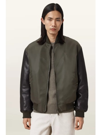 μπουφάν bomber allsaints myler χρώμα καφέ, m014lc φόδρα