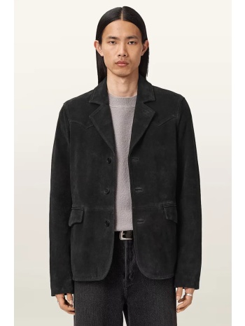 σακάκι από σουέτ allsaints hornett χρώμα μαύρο, m020ld