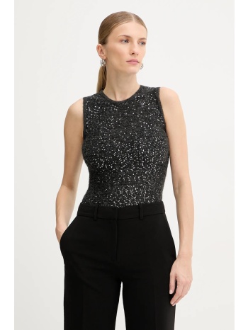 γιλέκο με προσθήκη μαλλιού marella χρώμα γκρι