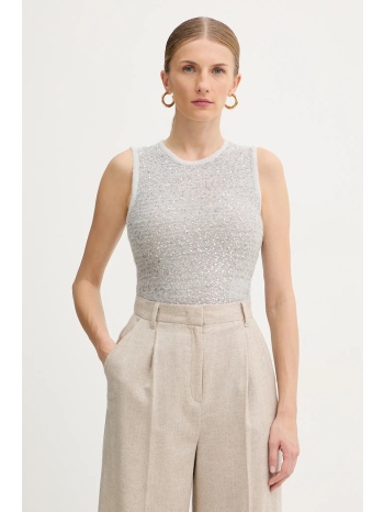 γιλέκο με προσθήκη μαλλιού marella χρώμα γκρι