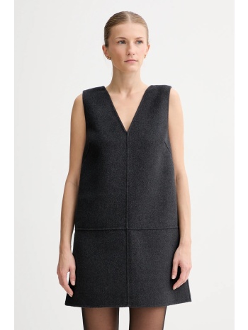 φόρεμα με προσθήκη μαλλιού calvin klein χρώμα γκρι