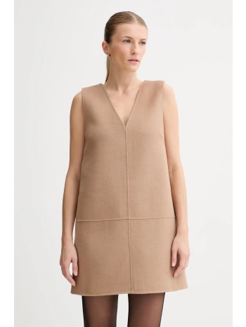 φόρεμα με προσθήκη μαλλιού calvin klein χρώμα μπεζ