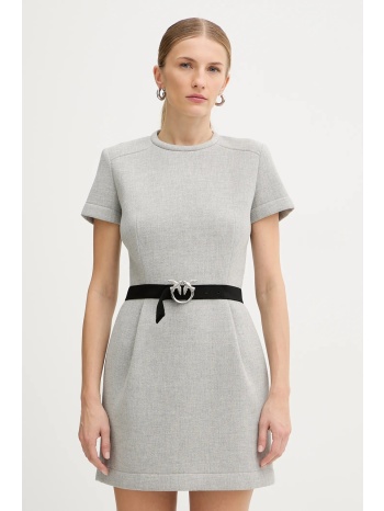 φόρεμα με προσθήκη μαλλιού pinko χρώμα γκρι, 106084 a2zq