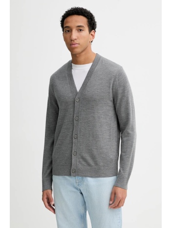 μάλλινη ζακέτα calvin klein χρώμα γκρι, lv04lb306g