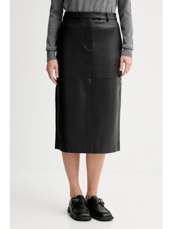 φούστα calvin klein χρώμα μαύρο, lv044d651g φόδρα 100%
