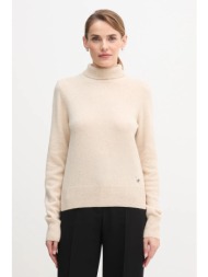 πουλόβερ με προσθήκη μαλλιού colmar χρώμα: μπεζ, 4300.3zq 55% μαλλί, 23% πολυαμίδιο, 15% βισκόζη, 7%