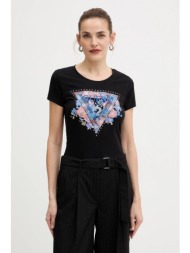 μπλουζάκι guess χρώμα: μαύρο, w5bi29 j1314 95% βαμβάκι, 5% ελαστάν