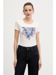 μπλουζάκι guess χρώμα: μπεζ, w5bi29 j1314 95% βαμβάκι, 5% ελαστάν