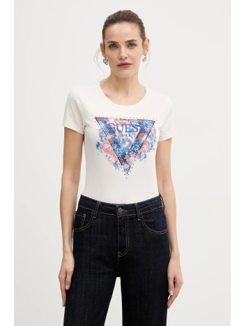 μπλουζάκι guess χρώμα μπεζ, w5bi29 j1314 95% βαμβάκι, 5%