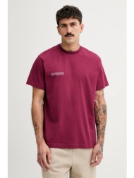 βαμβακερό μπλουζάκι pangaia χρώμα: μπορντό, 10000287 100% οργανικό βαμβάκι