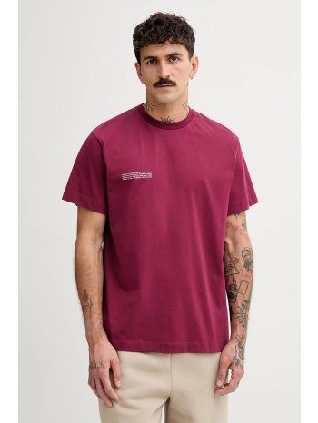 βαμβακερό μπλουζάκι pangaia χρώμα μπορντό, 10000287 100%