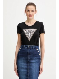 μπλουζάκι guess χρώμα: μαύρο, w5bi15 j1314 κύριο υλικό: 95% βαμβάκι, 5% σπάντεξ