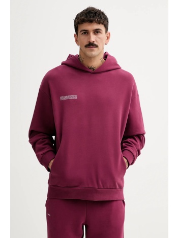 βαμβακερή μπλούζα pangaia χρώμα μπορντό, με κουκούλα