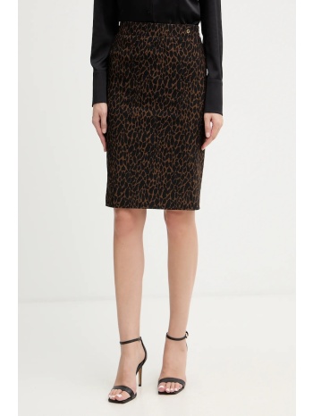 φούστα guess creta χρώμα καφέ, w5bd84 w2362 υλικό 1 78%