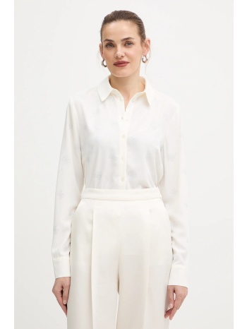 πουκάμισο guess χρώμα μπεζ, w5bh80 w2982 100% πολυεστέρας